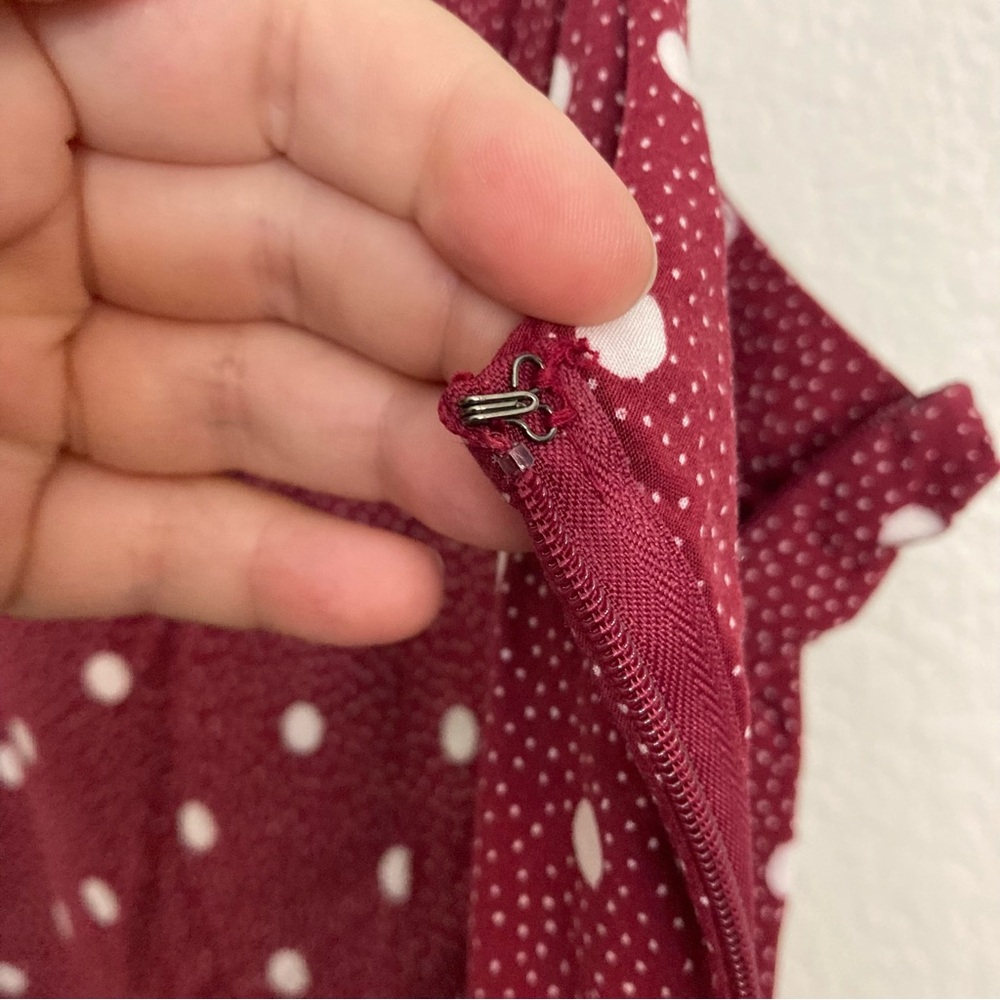 Old Navy Polkadot Summer Dress - Maroon/White - Large - Picture 8 of 8